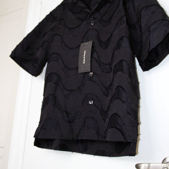BNWT SS25 ECOLE DE PENSEE WAVE CUT JACQUARD SHIRT 50 - Picture 6 of 15